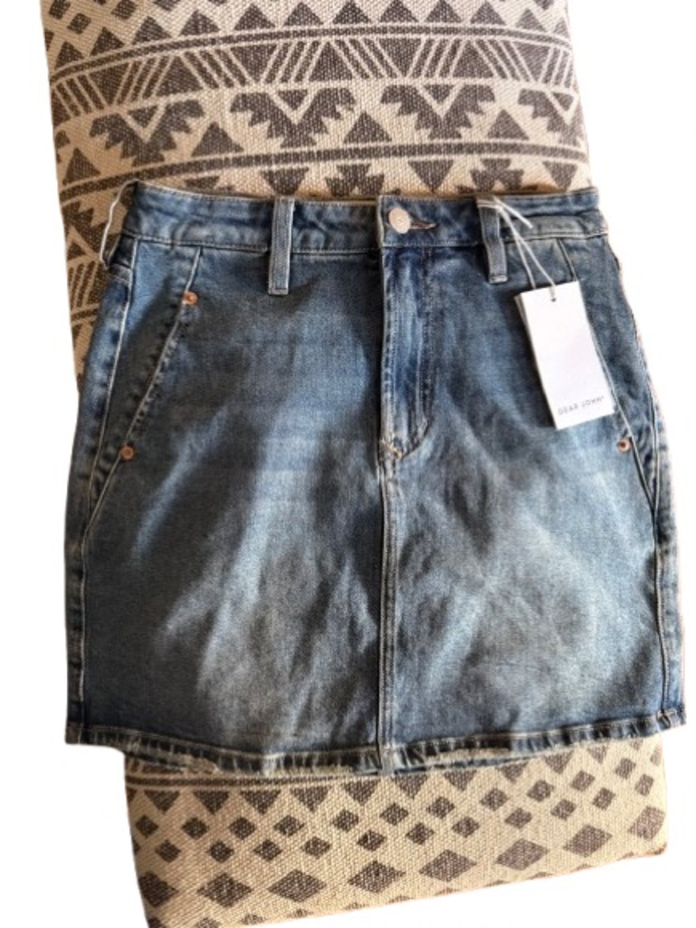 Dear John Blue Washed Denim Mini Skirt
